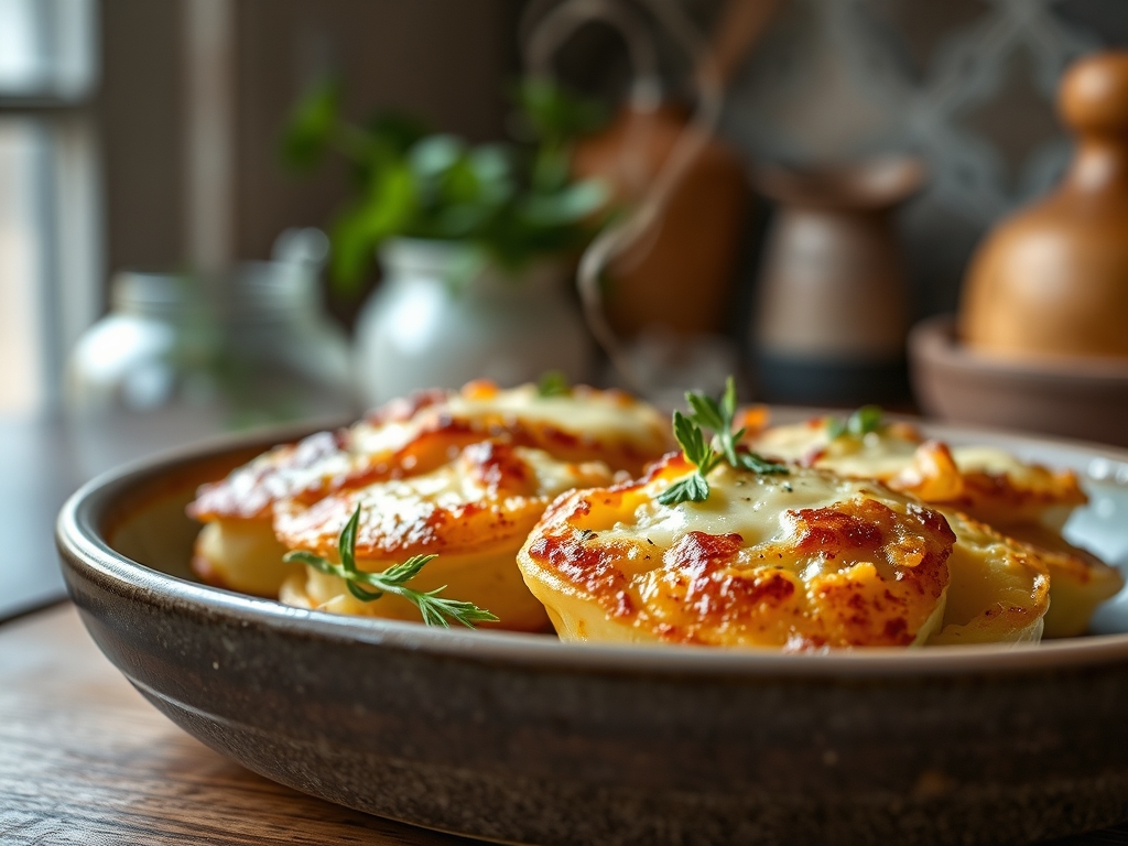 Freshly prepared best scalloped potato recipes with cheese