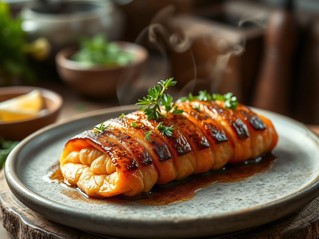 Freshly prepared braided salmon recipes