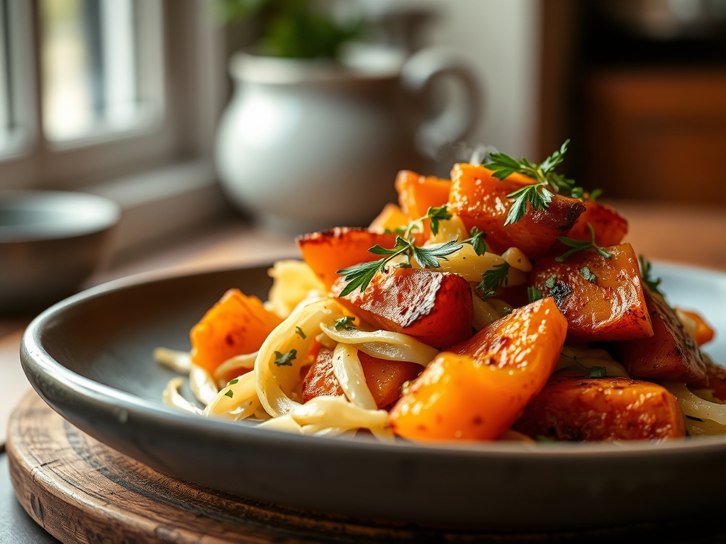 Freshly prepared cabbage and sweet potato recipes