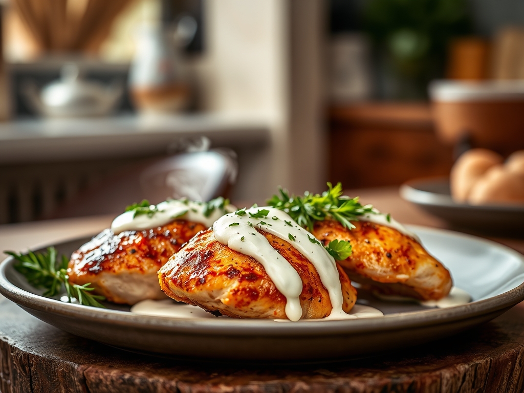 Freshly prepared chicken recipes with hidden valley ranch dressing