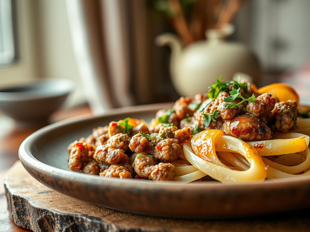 Freshly prepared ground pork and potato recipes