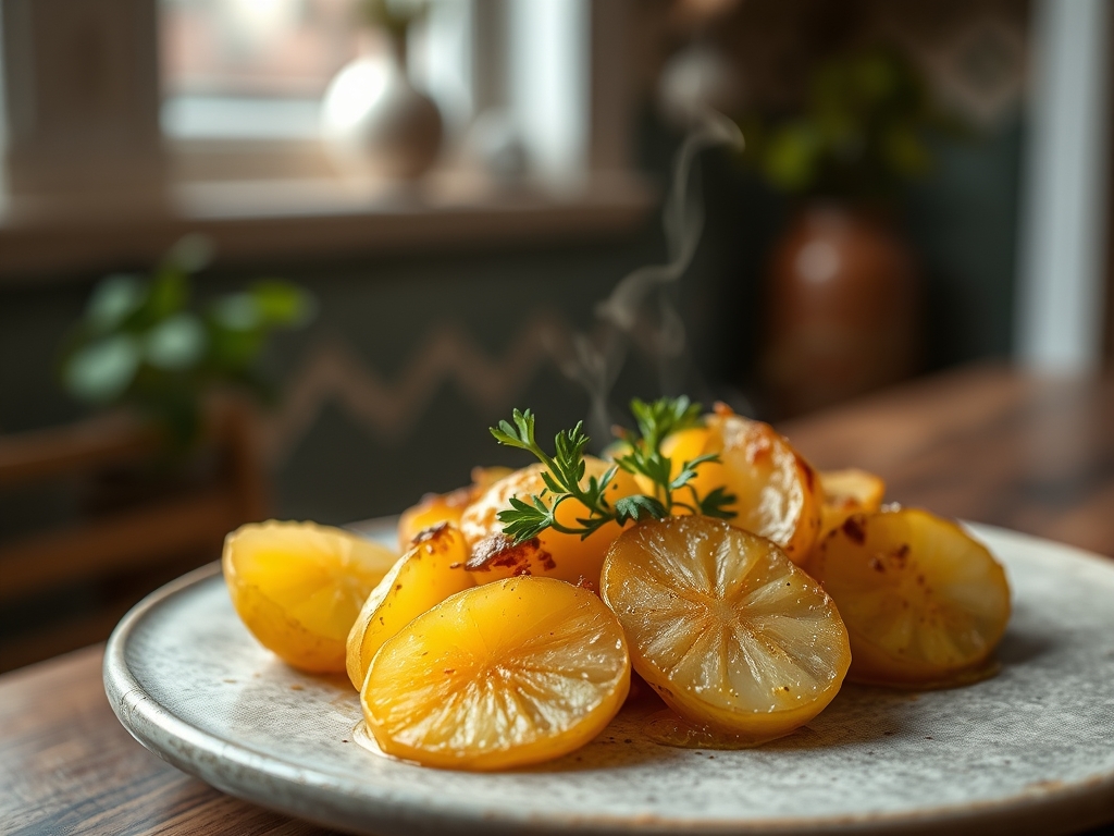 Freshly prepared lemon potato recipes